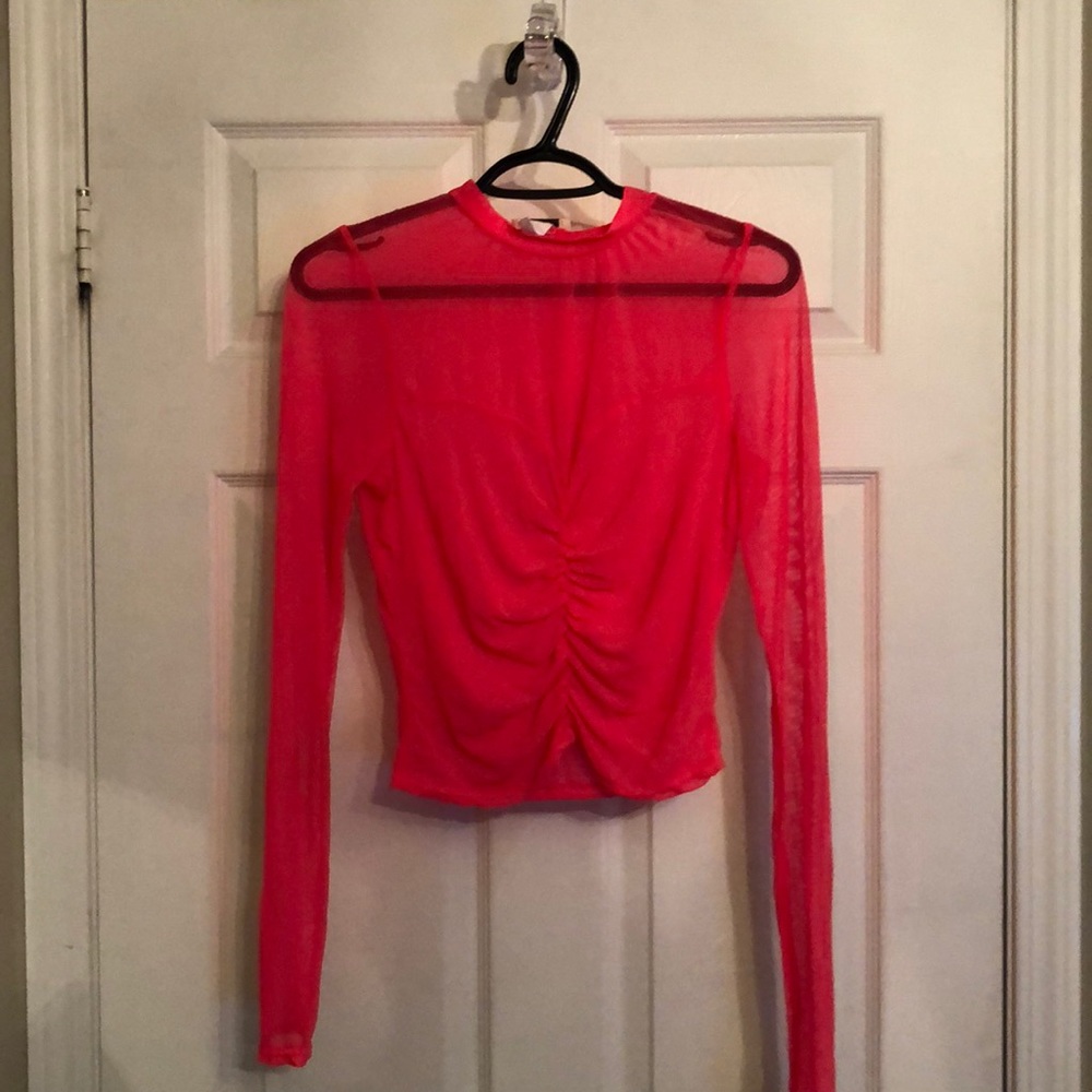 long sleeve mesh top